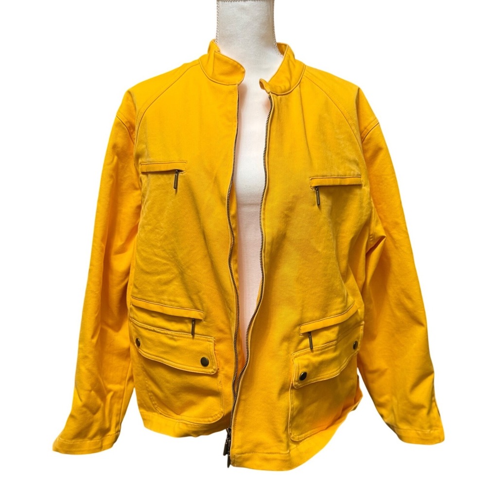 DG2 Diana Gilman women's Yellow Modern Utility Jacket 3X plus‎